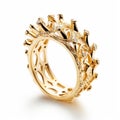Intricate Underwater World Inspired Gold Diamond Ring