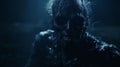 Intricate Underwater Worlds: A Cinematic Skeleton Face In The Dark