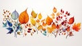 A creative composition featuring colorful autumn leaves