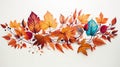 A creative composition featuring colorful autumn leaves