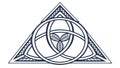 Celtic Triangle Knot, Intricate Triquetra Variation, vector design Generative AI Royalty Free Stock Photo