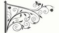 Ornate Floral Metal Bracket, Vintage Architectural Decor Vector Art, vector design Generative AI Royalty Free Stock Photo