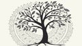 Intricate Tree of Life: Mandala Inspired Nature Symbol, vector design Generative AI Royalty Free Stock Photo