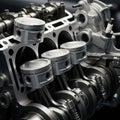 An intricate view of an internal combustion engine s pistons and Royalty Free Stock Photo