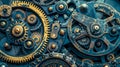 Intricate vintage clockwork mechanism close-up Royalty Free Stock Photo