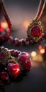 Intricate Vintage Ruby Jewelry with Shallow Depth of Field