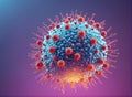 Intricate Visual Representation of a Virus With Colorful Surface Features Against a Gradient Background Royalty Free Stock Photo