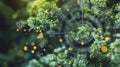 An intricate visualization of AI algorithms decoding images from satellite technology with overlays illustrating impacts