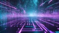 Intricate visualization of big data and machine learning in a futuristic cyberspace atmosphere.