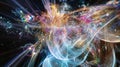 Intricate visualization of big data and machine learning in a futuristic cyberspace atmosphere
