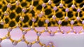 An intricate visualization of a molecular structure being animated demonstrating how AI simulates the development of