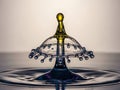 Intricate water drop collision creates a stunning crown splash sculpture Royalty Free Stock Photo