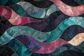 Intricate wave patterns in jewel tones of emerald, sapphire, and ruby, forming an abstract and Ai ganerated