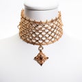 Intricate Web Design Gold Charm Choker With Grandeur Of Scale