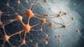 Intricate web of neural network: abstract image featuring nodes, synaptic patterns, and dynamic data flows - AI generated Royalty Free Stock Photo