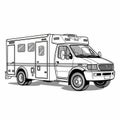Intricate White Emergency Ambulance Coloring Page For Dignified Poses