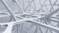 Intricate white geometric lattice structure with interconnected lines and nodes creating a complex network pattern Royalty Free Stock Photo