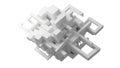 Intricate white geometric structure with interlocking design Royalty Free Stock Photo