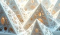 Intricate White Geometric Structures with Warm Light Royalty Free Stock Photo