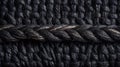 Intricate Wicker: A Macro View of Jute Textile in Black