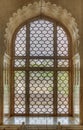 Intricate Window or Jali at the Bibi ka Maqbara mausoleum built in 1678, Aurangabad, India