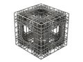 Intricate wireframe cube Royalty Free Stock Photo