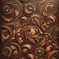 Intricate Wood Carving Texture, AI Generated