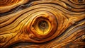 Intricate wood grain texture with central knot detail. Generative AI Royalty Free Stock Photo