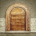 Intricate Wooden Arched Door