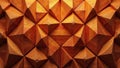 Intricate wooden geometric pattern a richly textured abstract design featuring interlocking pyramidal shapes in warm, saturated Royalty Free Stock Photo