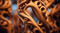 Intricate Wooden Sculpture: Fluid Curves and Bold Patterns Royalty Free Stock Photo