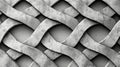 Intricate Woven Metal Pattern with Textured Surface and Interlocking Design in Grayscale Royalty Free Stock Photo