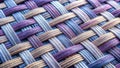 Intricate woven pattern close-up of a multicolored interlaced fiber texture. Generative AI Royalty Free Stock Photo