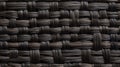 Intricate Woven Texture of Black Straw Material