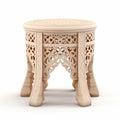 Intricately Carved Daz3d Style Stool With Traditional Techniques