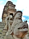 Intricately carved stone statue, Durbar Square, Bhaktapur, Nepal Royalty Free Stock Photo