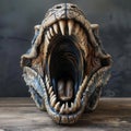 Intricately Carved Wooden Dragon Sculpture
