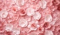 Intricately crafted paper roses in shades of pink showcase elegance and charm. AI generative