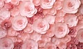 Intricately crafted paper roses in shades of pink showcase elegance and charm. AI generative