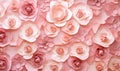 Intricately crafted paper roses in shades of pink showcase elegance and charm. AI generative