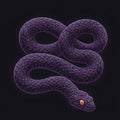 Intricately designed AI-generated image featuring a purple snake with a coiled body on a Royalty Free Stock Photo
