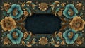 Ornate Floral Frame with Central Space Royalty Free Stock Photo