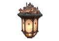 Intricately designed lantern featuring a miniature Royalty Free Stock Photo