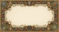 Intricately designed parchment bordered with ornate Renaissance-style artwork. The Royalty Free Stock Photo