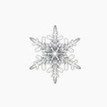 Snowflake is rendered against a plain white background, emphas Royalty Free Stock Photo