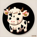 Moo-ments of Creativity: Cute Cow Vector Sticker for Artistic Flair