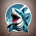 Underwater Thrills: Shark Vector Sticker for Creative Artistry