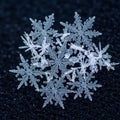 Typical of snowflakes formed through the bonding of water molecules Royalty Free Stock Photo