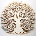 Intricately Detailed Tree Of Life Sculpture On White Background