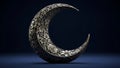 Intricately Engraved Crescent Moon Royalty Free Stock Photo
